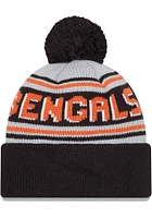 New Era Cincinnati Bengals Grey Evergreen Wordmark Pom Mens Knit Hat