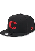 New Era Cincinnati Reds Black Side Logo 9FIFTY Mens Snapback Hat