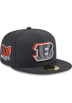 New Era Cincinnati Bengals Mens Graphite 2024 NFL Draft 59FIFTY Fitted Hat