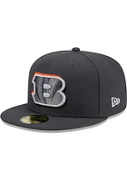 New Era Cincinnati Bengals Mens Graphite 2024 NFL Draft 59FIFTY Fitted Hat