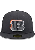 New Era Cincinnati Bengals Mens Graphite 2024 NFL Draft 59FIFTY Fitted Hat