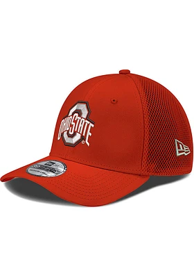 New Era Ohio State Buckeyes Mens Primary Logo Mesh Neo 39THIRTY Flex Hat