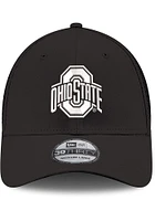 New Era Ohio State Buckeyes Mens Black White Primary Logo Mesh Neo 39THIRTY Flex Hat