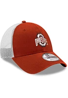 New Era Ohio State Buckeyes 2T Primary Logo Trucker 9FORTY Adjustable Hat - Red