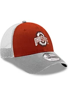 New Era Ohio State Buckeyes 3T Primary Logo Trucker 9FORTY Adjustable Hat - Red