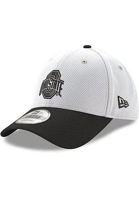 New Era Ohio State Buckeyes 2T Black Primary Logo Diamond Era Stretch 9FORTY Adjustable Hat - Wh..