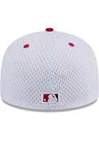 New Era Cincinnati Reds Mens White Throwback Jersey Mesh 2T 59FIFTY Fitted Hat