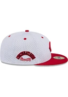 New Era Cincinnati Reds Mens White Throwback Jersey Mesh 2T 59FIFTY Fitted Hat