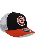 New Era Cincinnati Bengals Throwback 3T Circular Trucker LP 9FIFTY Adjustable Hat - Black