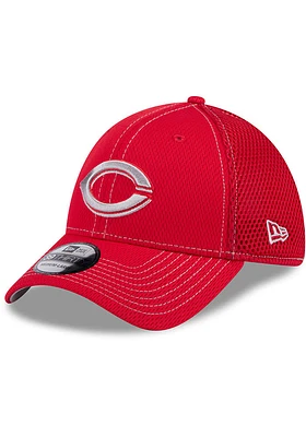 New Era Cincinnati Reds Mens Red Game Day Contrast Thread 39THIRTY Flex Hat