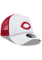 New Era Cincinnati Reds Court Sport Foam Rope Trucker Adjustable Hat - White