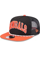 New Era Cincinnati Bengals Black Throwback Golfer Rope 9FIFTY Mens Snapback Hat