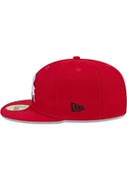 New Era Ohio State Buckeyes Mens Red Throwback Side Emb 59FIFTY Fitted Hat