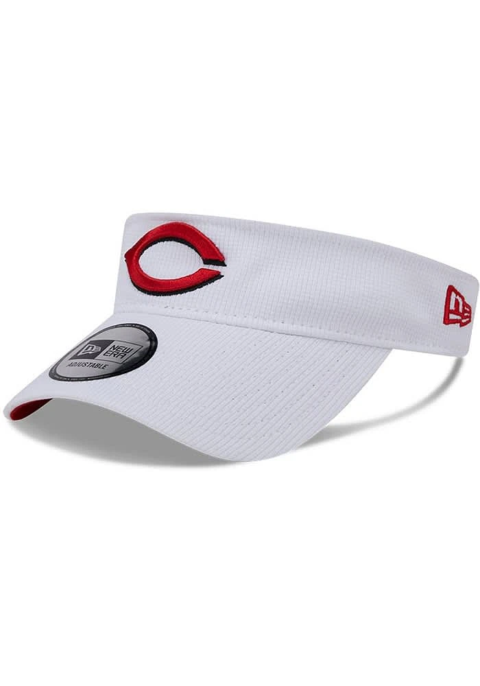 New Era Cincinnati Reds Mens White Game Day Primary UV Adjustable Visor