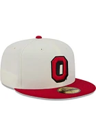 New Era Ohio State Buckeyes Mens White Chrome 2T Evergreen 59FIFTY Fitted Hat