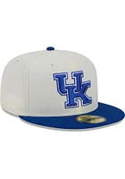 New Era Kentucky Wildcats Mens White Chrome 2T Evergreen 59FIFTY Fitted Hat