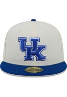 New Era Kentucky Wildcats Mens White Chrome 2T Evergreen 59FIFTY Fitted Hat