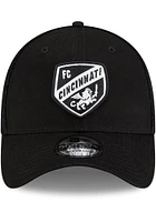 New Era FC Cincinnati Mens Black and White Logo 39THIRTY Flex Hat