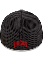 New Era Ohio State Buckeyes Mens Graphite and Grey Tonal Logo 39THIRTY Flex Hat