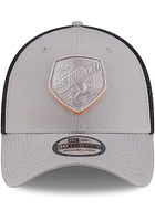 New Era FC Cincinnati Mens Graphite and Grey Tonal Logo 39THIRTY Flex Hat