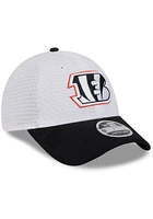 New Era Cincinnati Bengals White 2024 Training Camp JR Stretch 9FORTY Youth Adjustable Hat