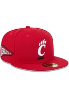 New Era Cincinnati Bearcats Mens Red Pennant 59FIFTY Fitted Hat