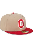 New Era Ohio State Buckeyes Mens Tan 2T Evergreen 59FIFTY Fitted Hat