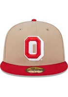 New Era Ohio State Buckeyes Mens Tan 2T Evergreen 59FIFTY Fitted Hat