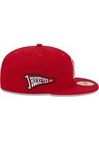 New Era Ohio State Buckeyes Mens Red Pennant 59FIFTY Fitted Hat