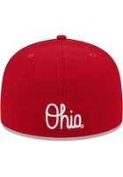 New Era Ohio State Buckeyes Mens Red Pennant 59FIFTY Fitted Hat