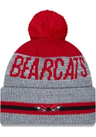 New Era Cincinnati Bearcats Grey Runner Cuff Pom Mens Knit Hat