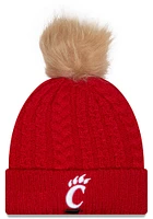 New Era Cincinnati Bearcats Red Luxe Cuff Pom Womens Knit Hat