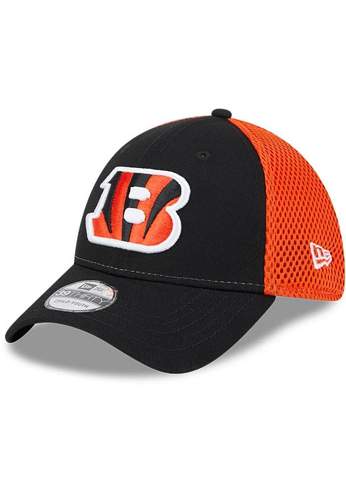 New Era Cincinnati Bengals Black 2T Evergreen Neo JR 39THIRTY Youth Flex Hat