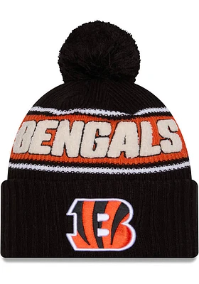 New Era Cincinnati Bengals Black 2024 Sideline OTC JR Sport Cuff Youth Knit Hat