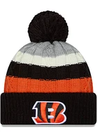 New Era Cincinnati Bengals Black Cabled Color JR Cuff Pom Youth Knit Hat