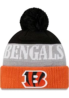 New Era Cincinnati Bengals Black Shaded JR Cuff Pom Youth Knit Hat