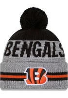 New Era Cincinnati Bengals Grey Runner JR Cuff Pom Youth Knit Hat