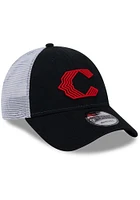 New Era Cincinnati Reds Evergreen Trucker 9FORTY Adjustable Hat - Black