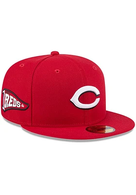 New Era Cincinnati Reds Mens Red Pennant 59FIFTY Fitted Hat