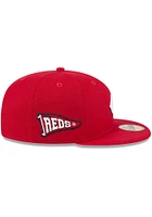 New Era Cincinnati Reds Mens Red Pennant 59FIFTY Fitted Hat