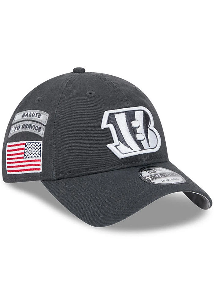 New Era Cincinnati Bengals 2024 Salute to Service 9TWENTY Adjustable Hat - Charcoal