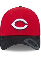 New Era Cincinnati Reds Mens Red 2T Visor Hit 39THIRTY Flex Hat