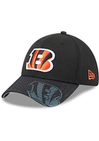 New Era Cincinnati Bengals Mens Black 2T Visor Hit 39THIRTY Flex Hat