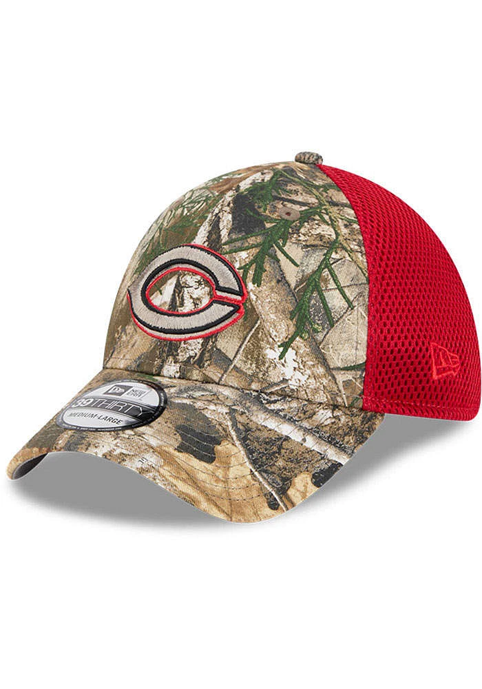 New Era Cincinnati Reds Mens Green Camo 39THIRTY Flex Hat