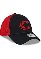 New Era Cincinnati Reds Mens Black 2T Evergreen Neo 39THIRTY Flex Hat