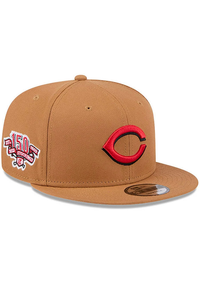 New Era Cincinnati Reds Brown Color Pack OTC Logo 9FIFTY Mens Snapback Hat