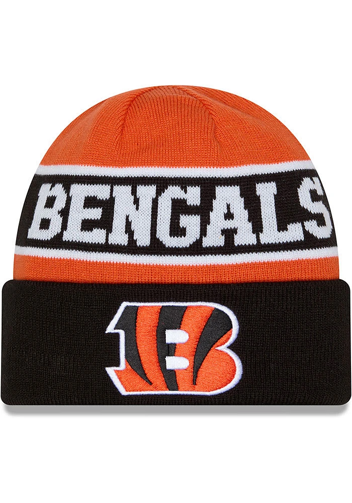 New Era Cincinnati Bengals Reverse JR Cuff Baby Knit Hat - Black