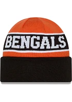 New Era Cincinnati Bengals Reverse JR Cuff Baby Knit Hat - Black