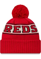 New Era Cincinnati Reds Red Retro Cuff Pom Mens Knit Hat