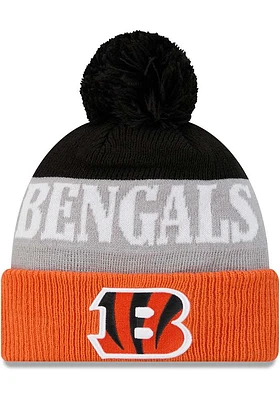 New Era Cincinnati Bengals Black Shaded Cuff Pom Mens Knit Hat